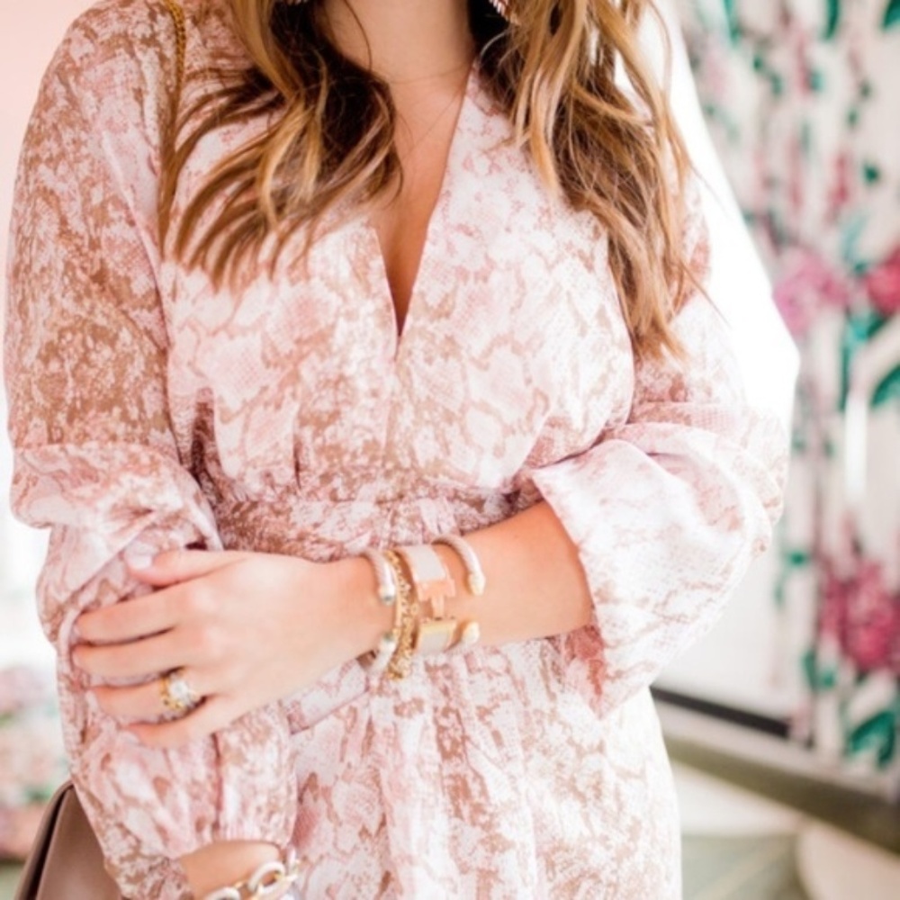 WAYF Arista Snake Python Print Midi Dress - Picture 2 of 6